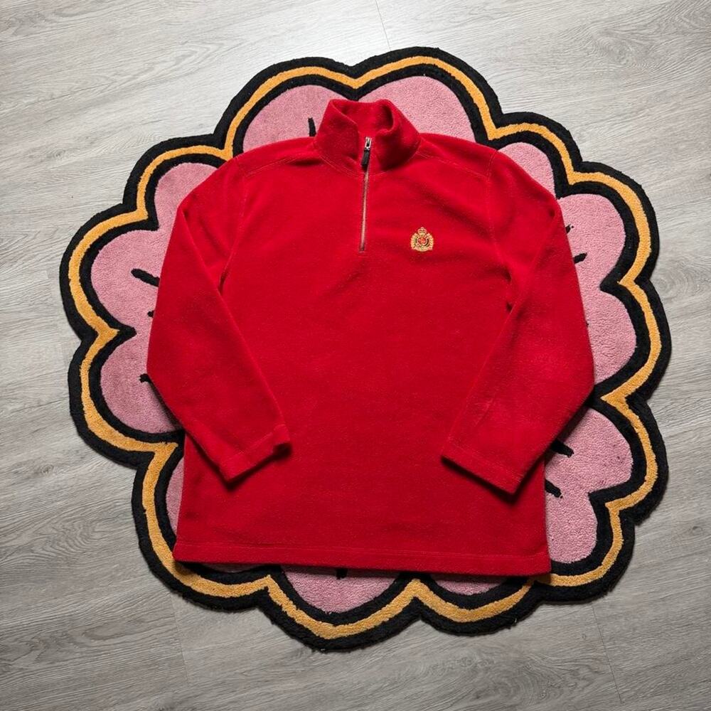 Vintage Y2K Lauren Ralph Lauren Embroidered Crest Fleece Sweatshirt Womens Large